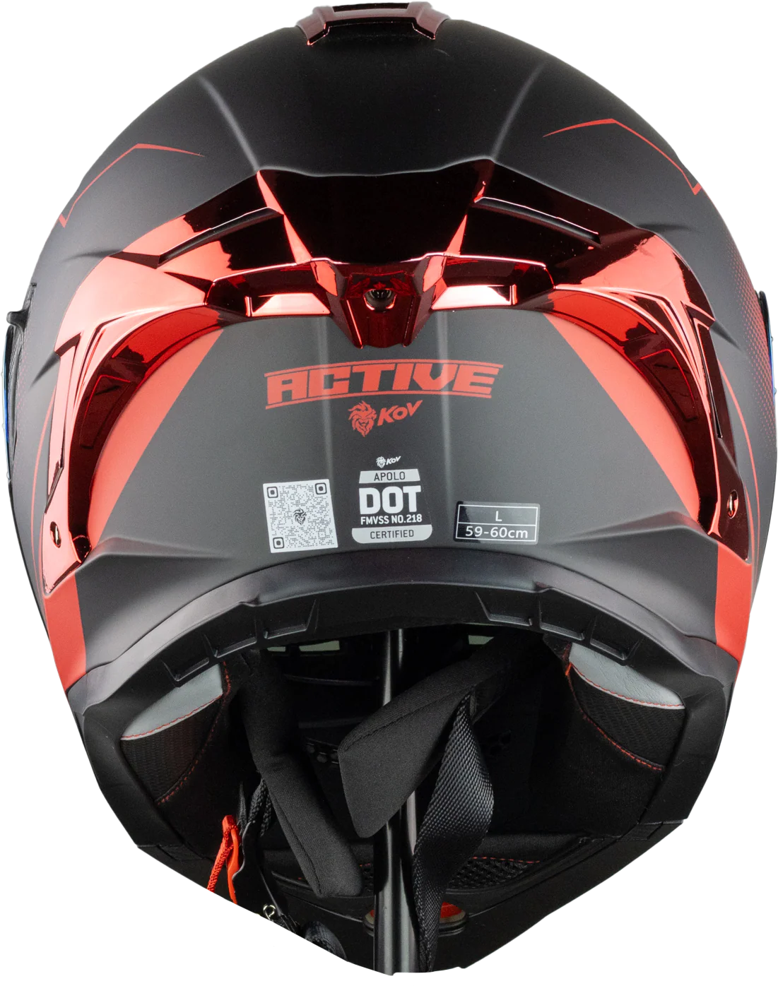 CASCO APOLO ACTIVE NEGRO-ROJO - Image 3