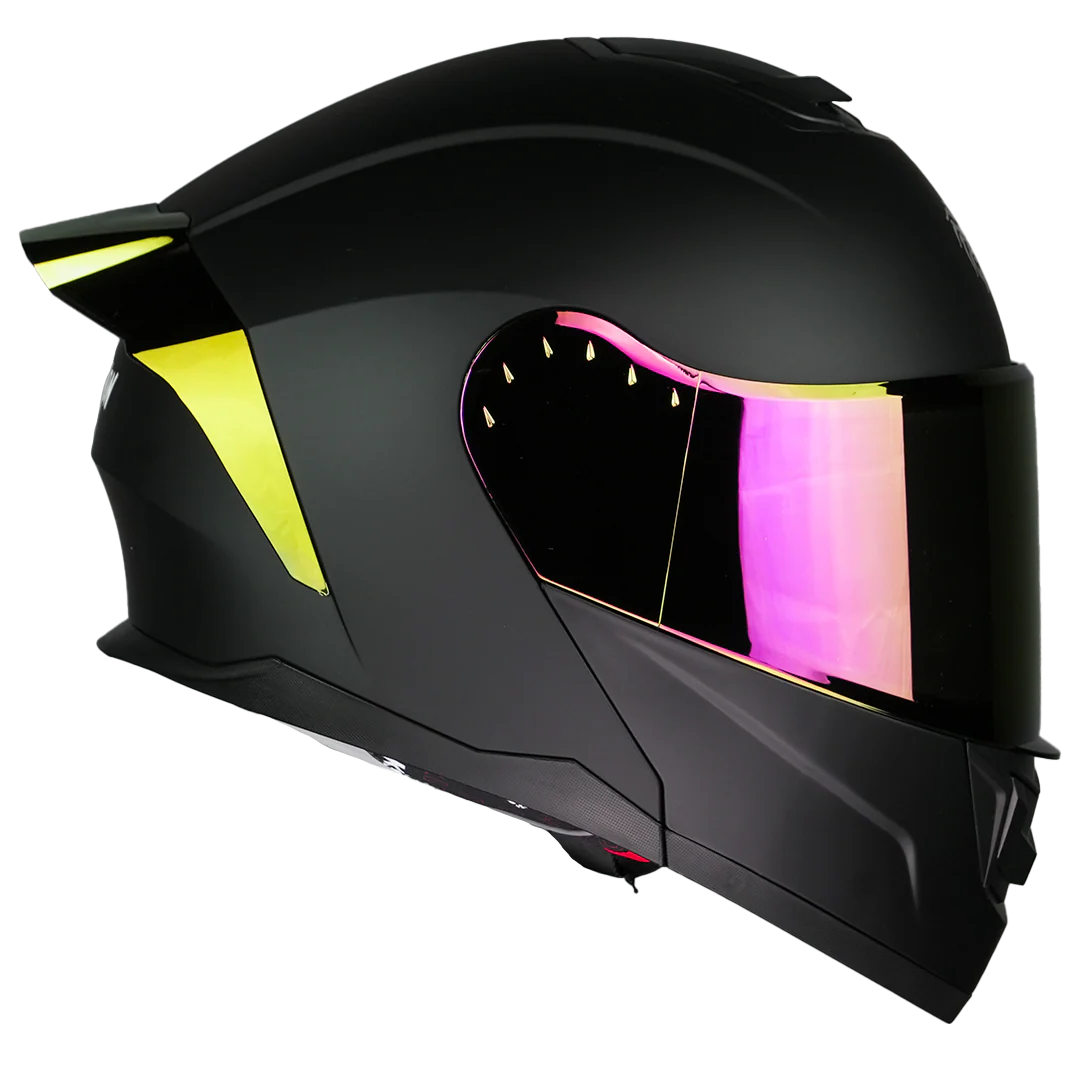 CASCO ZERO BLACK DEMON NEGRO CON LUZ LED