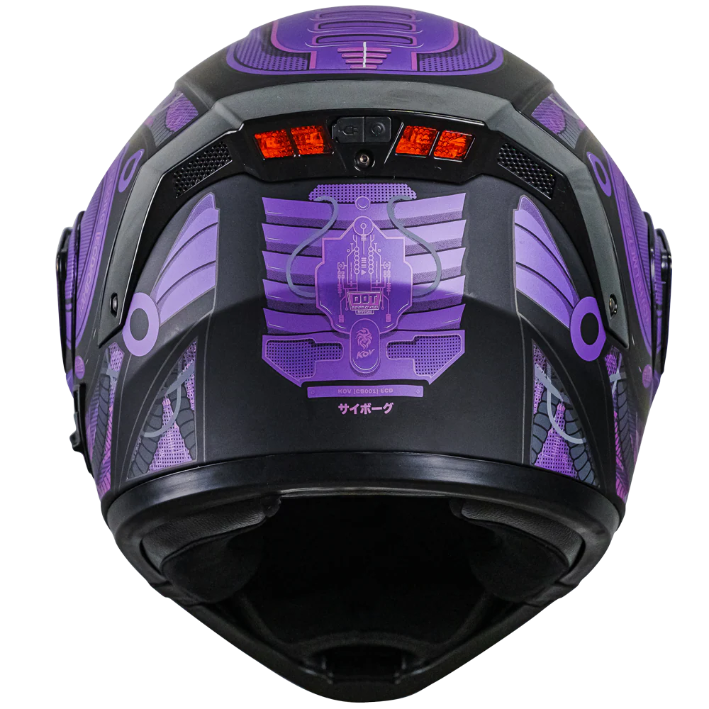 CASCO ESTELAR CYBORG MORADO CON LUZ LED - Image 3