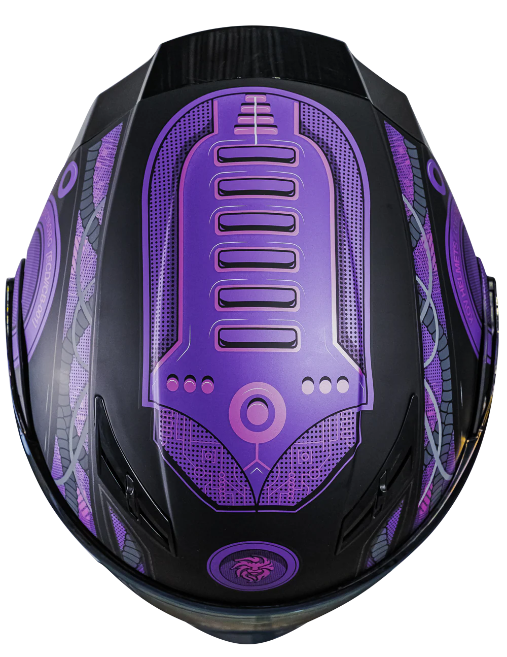 CASCO ESTELAR CYBORG MORADO CON LUZ LED - Image 4