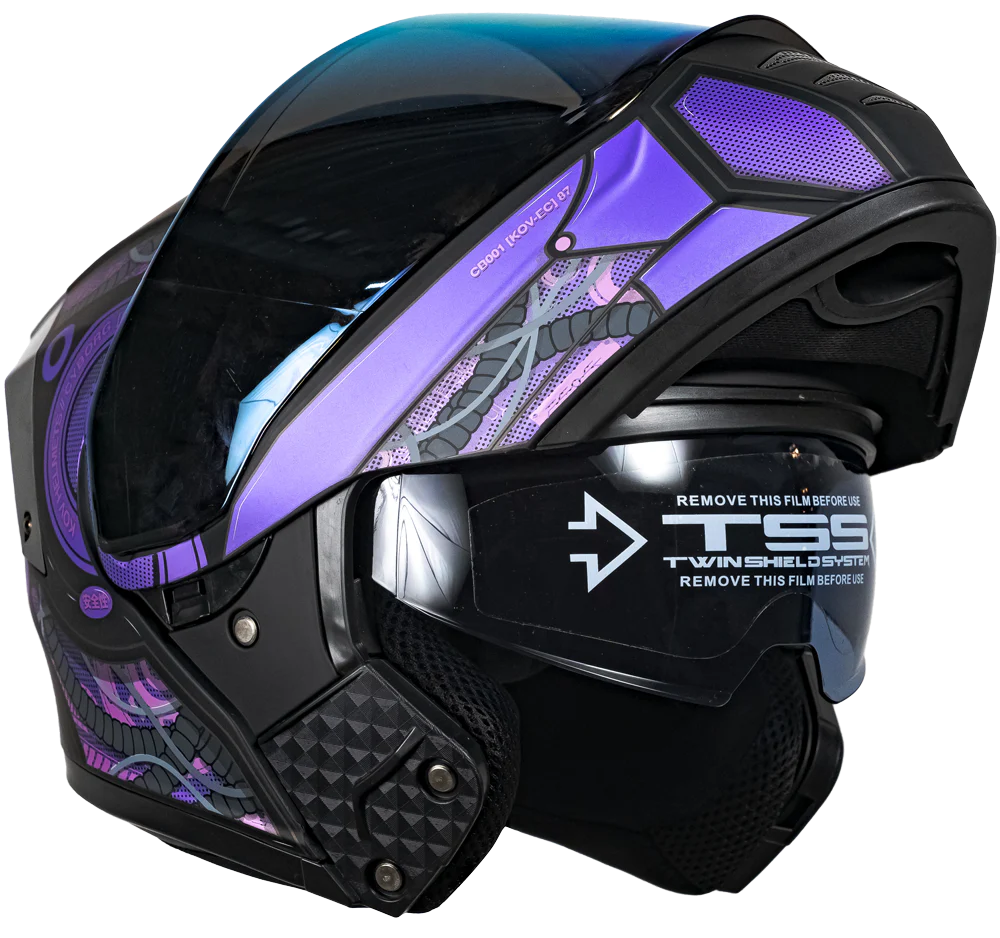 CASCO ESTELAR CYBORG MORADO CON LUZ LED - Image 5
