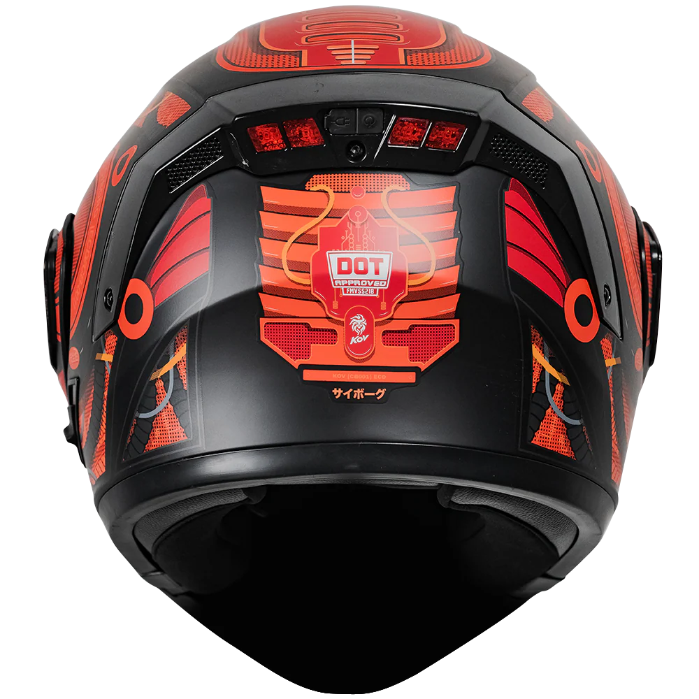 CASCO ESTELAR CYBORG ROJO CON LUZ LED - Image 3