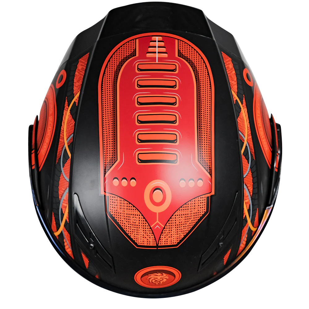 CASCO ESTELAR CYBORG ROJO CON LUZ LED - Image 4