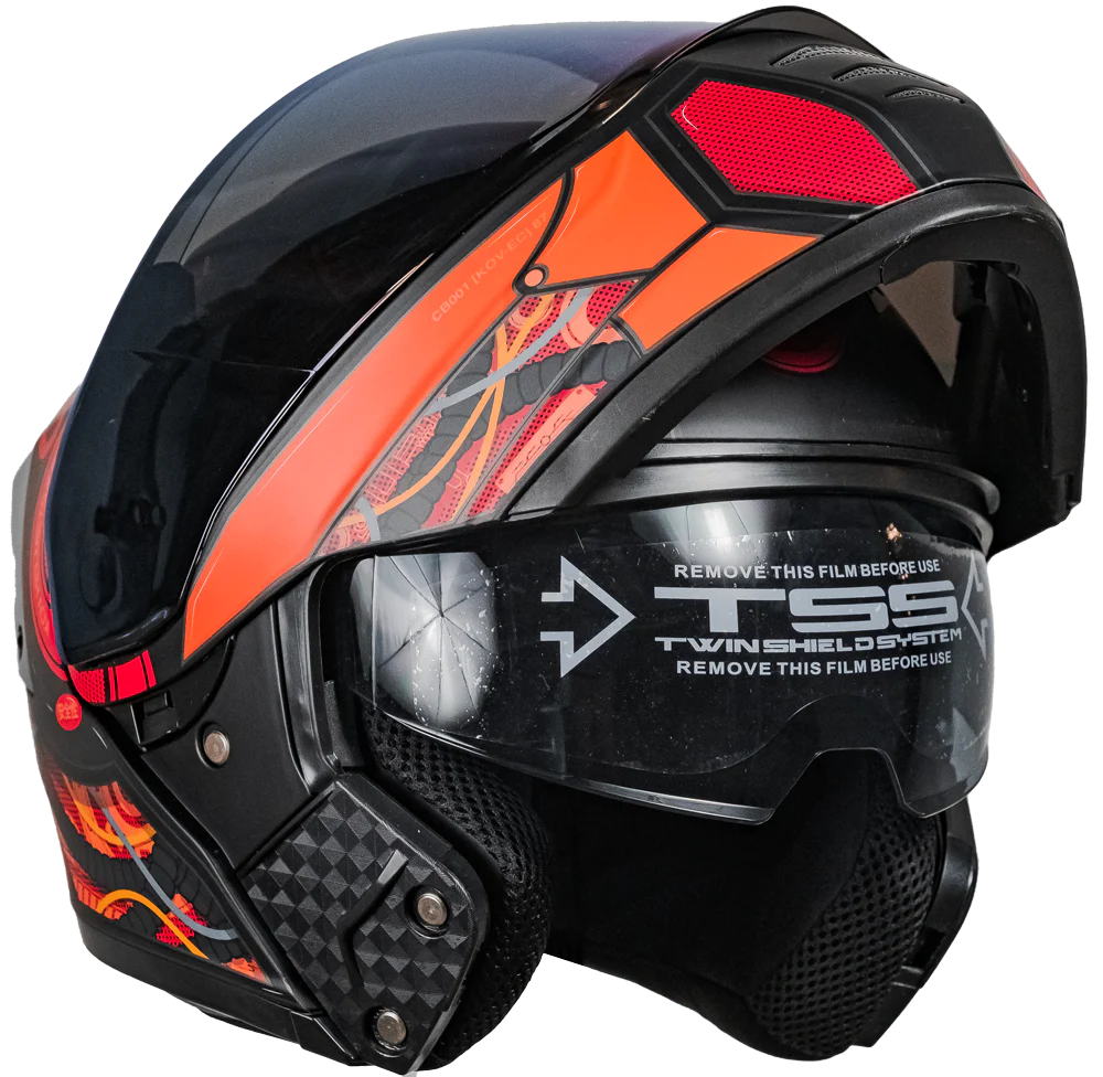 CASCO ESTELAR CYBORG ROJO CON LUZ LED - Image 5
