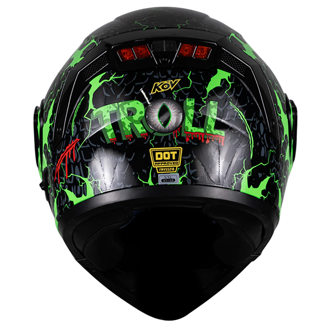 CASCO ESTELAR TROLL NEGRO FLUORESCENTE CON LUZ LED - Image 3