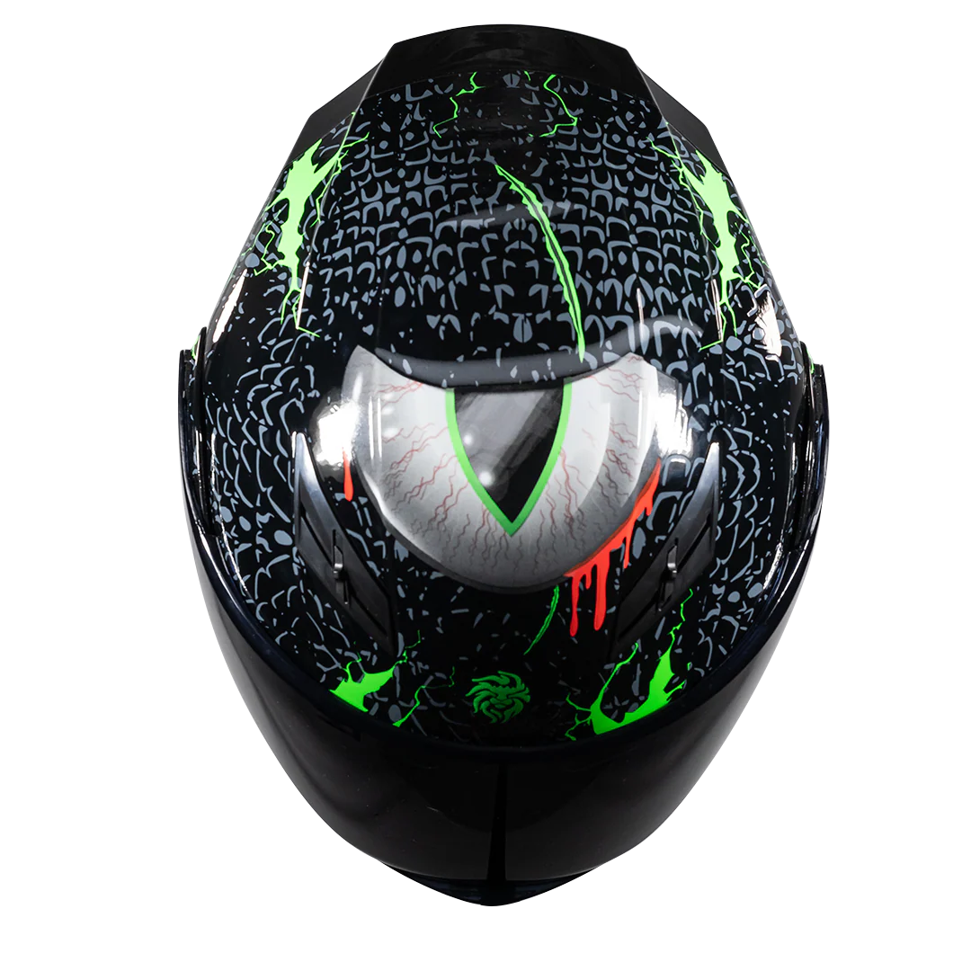 CASCO ESTELAR TROLL NEGRO FLUORESCENTE CON LUZ LED - Image 4
