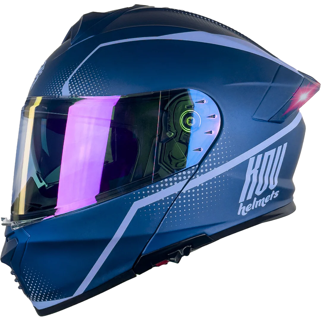 CASCO THUNDER WAVES AZUL CON LUZ LED - Image 3