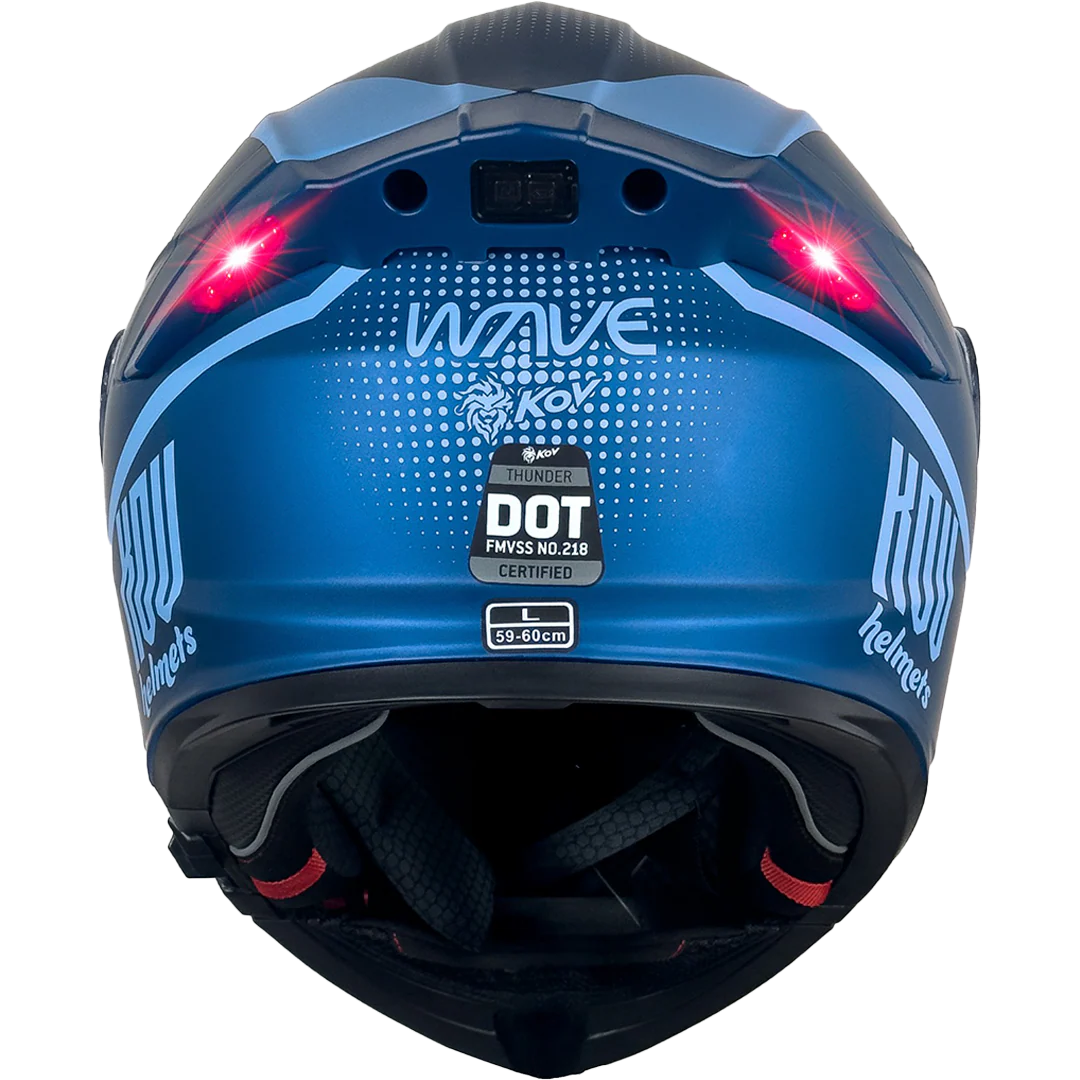 CASCO THUNDER WAVES AZUL CON LUZ LED - Image 4