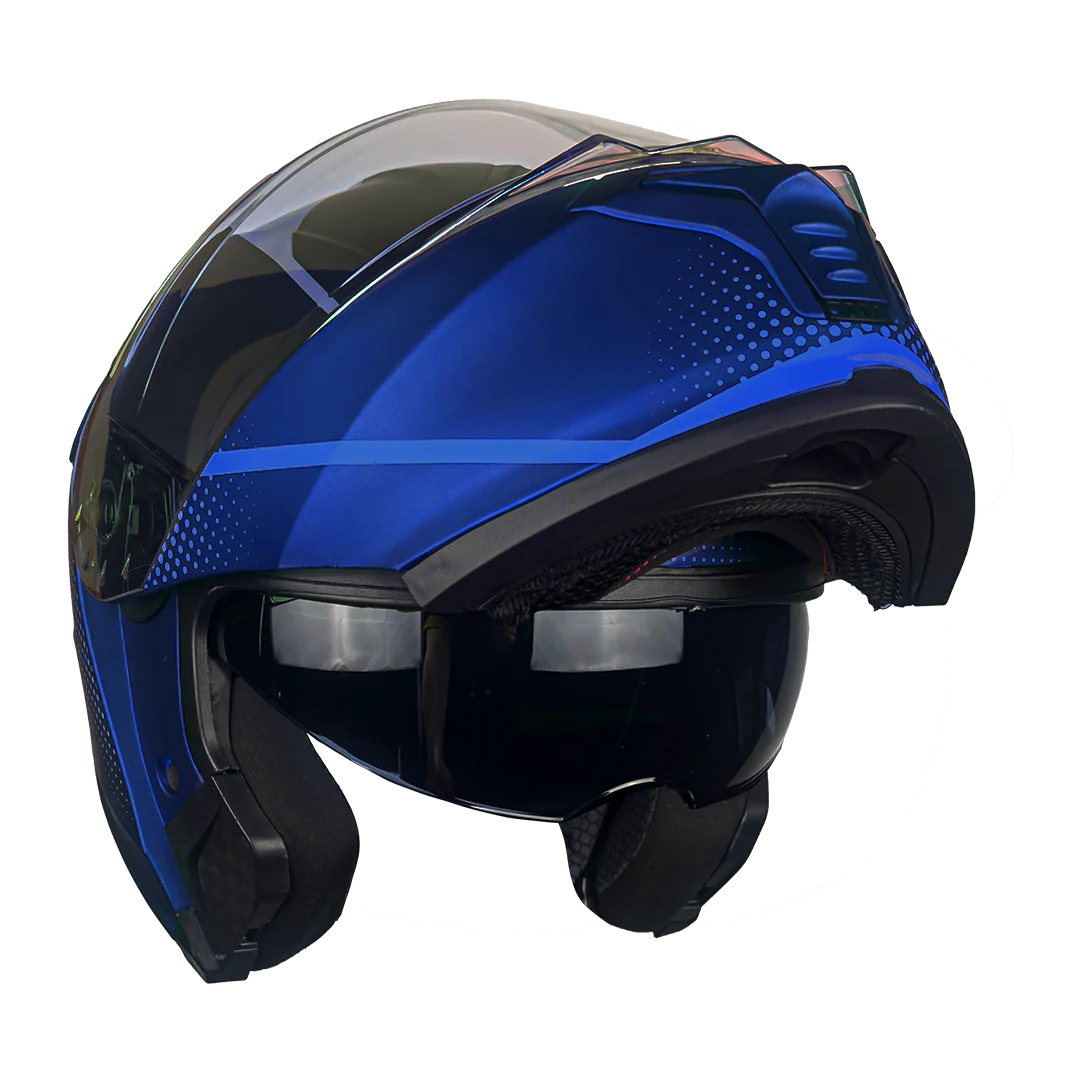 CASCO THUNDER WAVES AZUL CON LUZ LED - Image 5