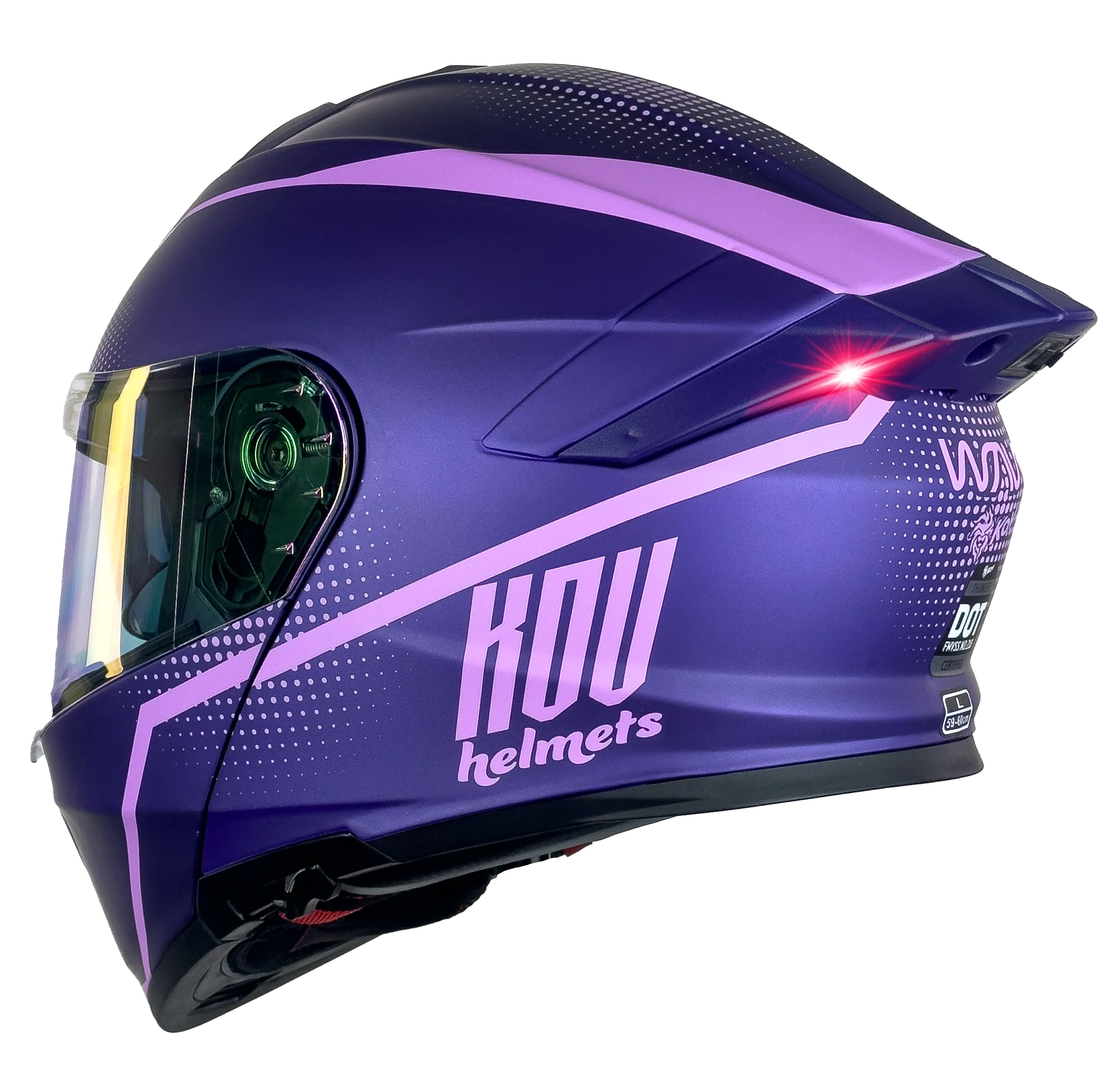 CASCO THUNDER WAVES MORADO CON LUZ LED - Image 3