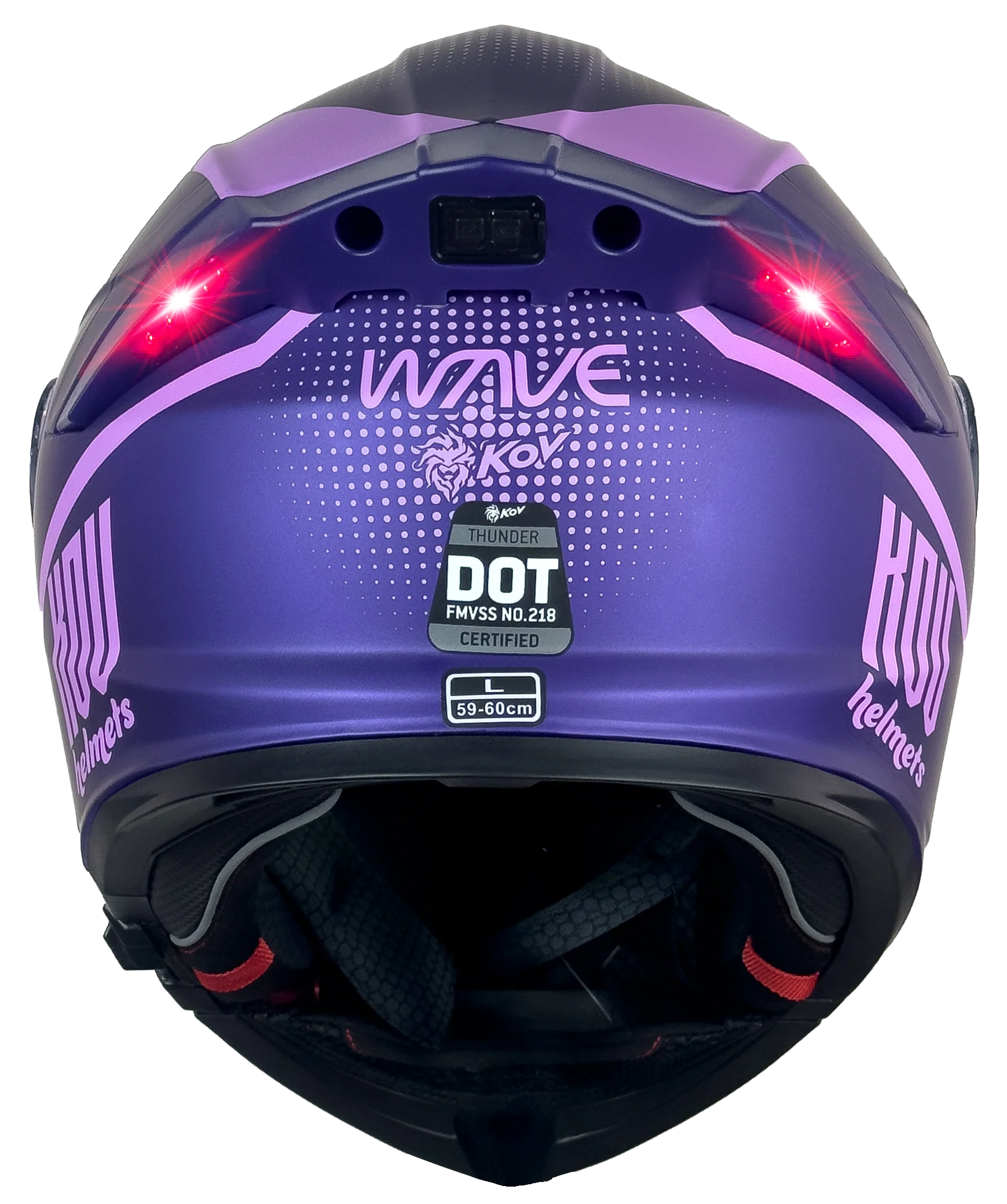 CASCO THUNDER WAVES MORADO CON LUZ LED - Image 4