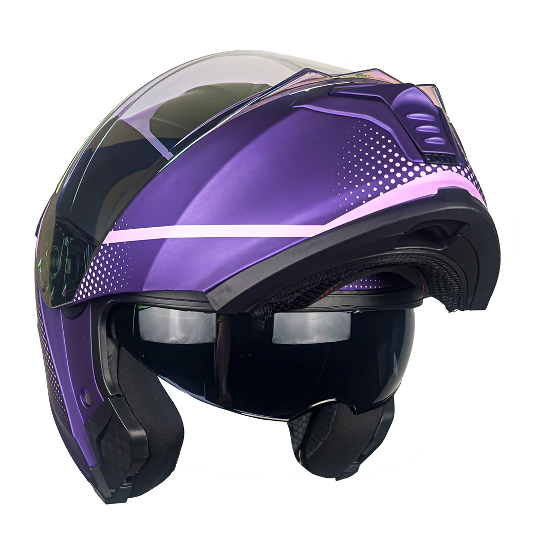 CASCO THUNDER WAVES MORADO CON LUZ LED - Image 5